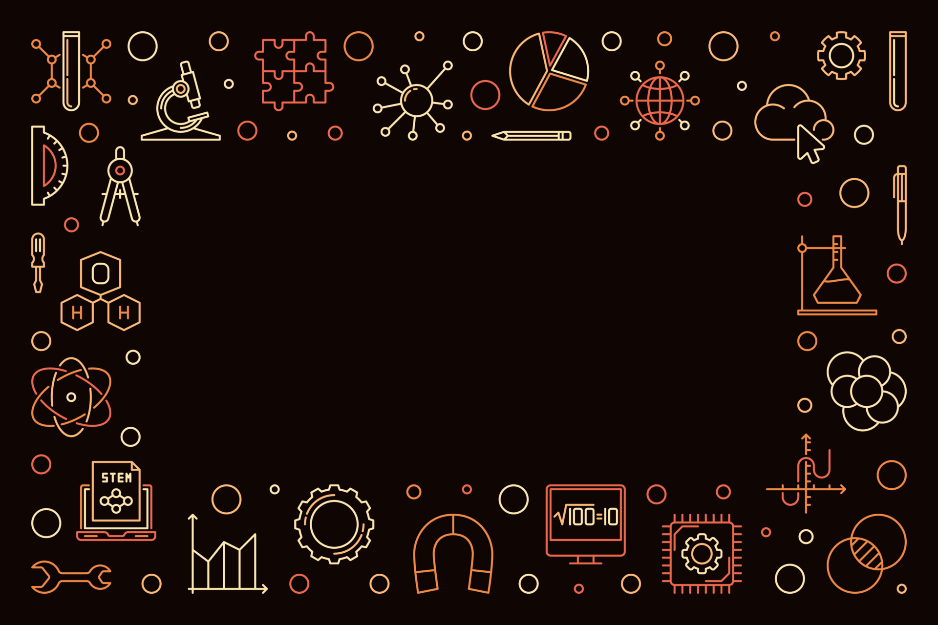 STEM science and math horizontal colored vector frame 12777696 Vector