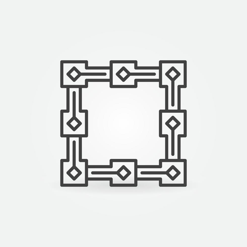 Vector Blockchain Technology concept simple line icon