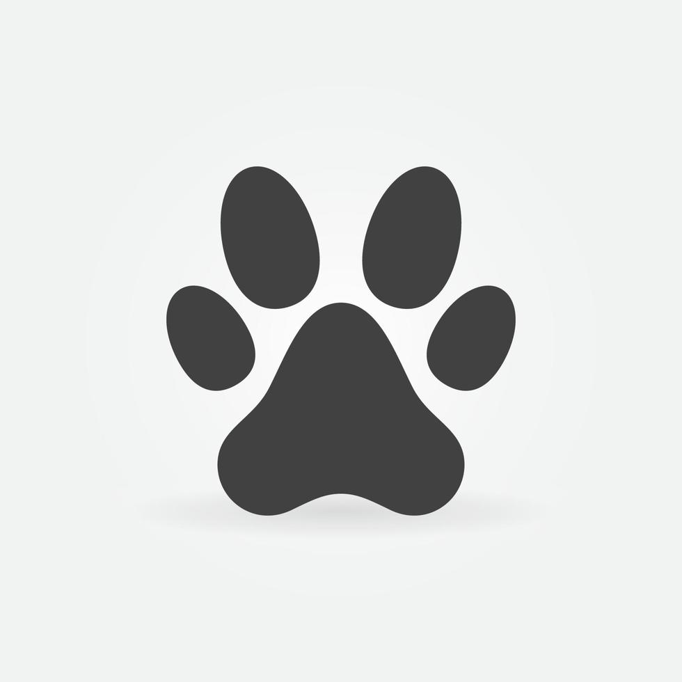 Dog or Cat Paw Print vector concept minimal icon or logo
