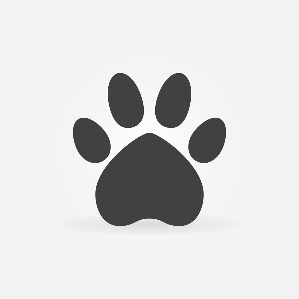 concepto de vector de impresión de pata de perro o gato icono mínimo sólido