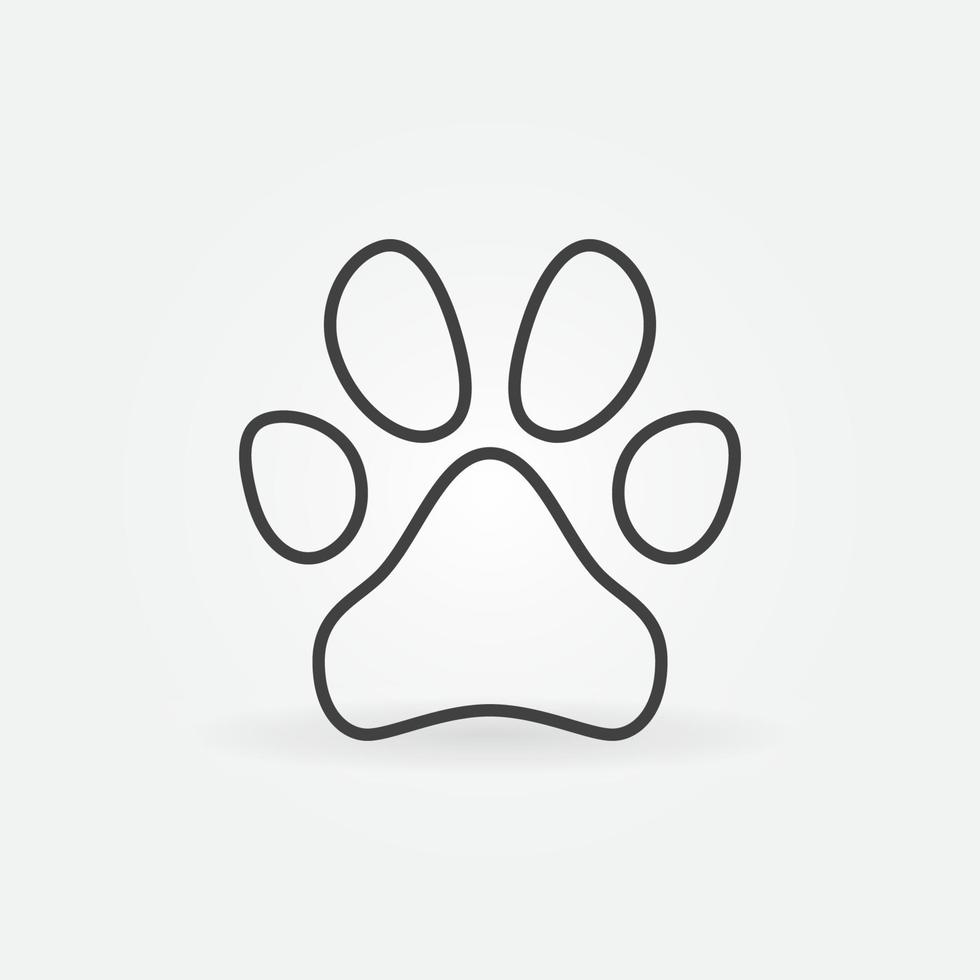 Dog Paw vector Animal Footprint concept line icon or symbol