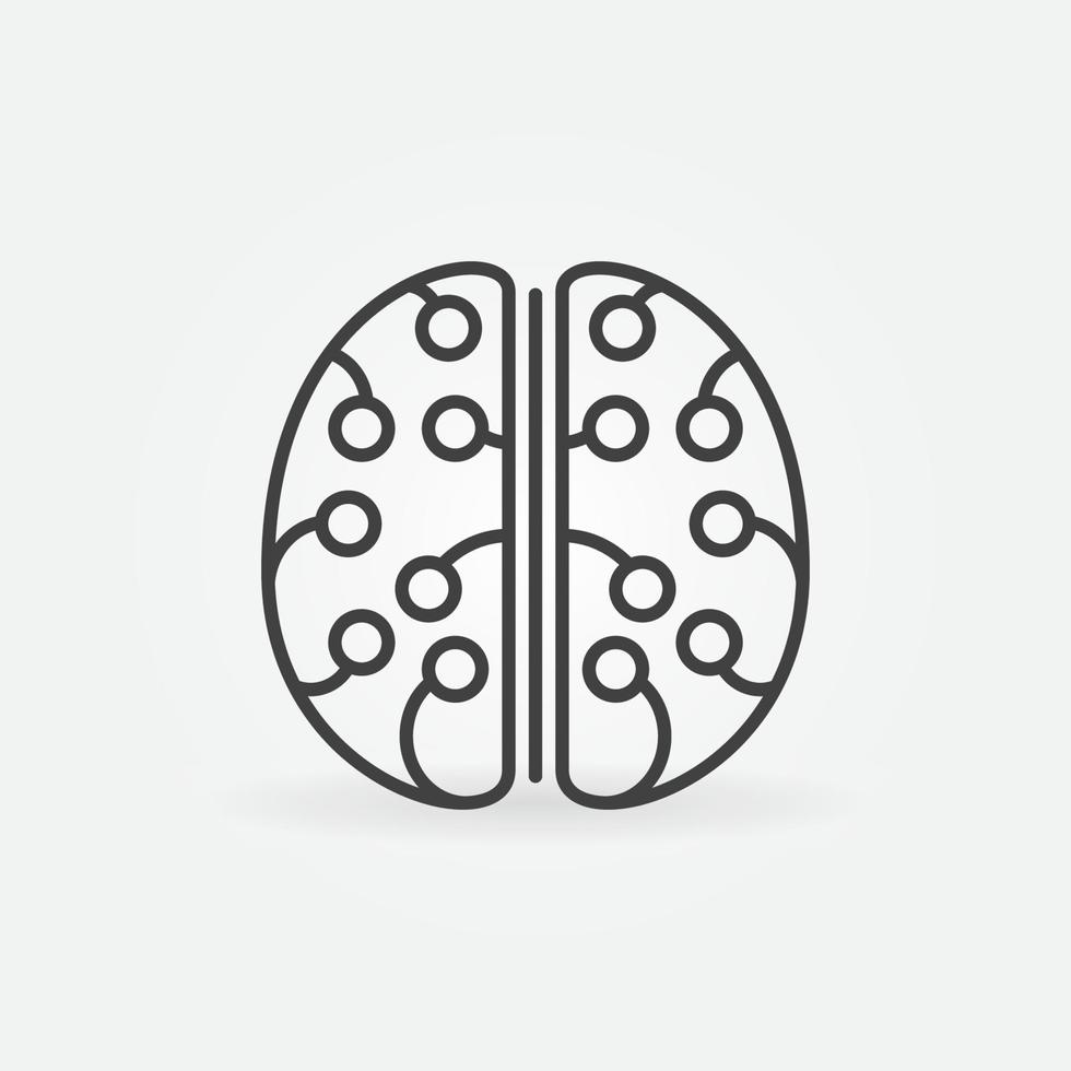 Human Brain with Neuron Connections line vector concept icon