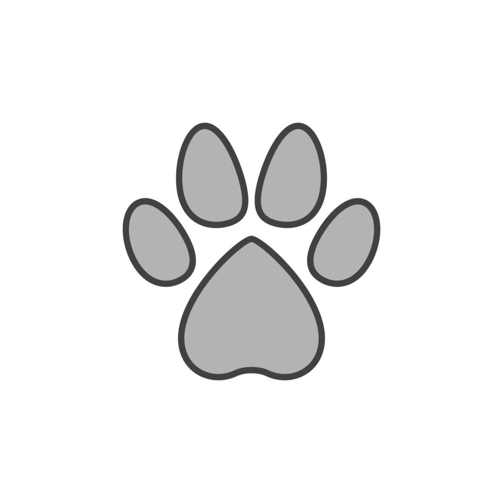 Vector Paw Print concept colored icon or symbol