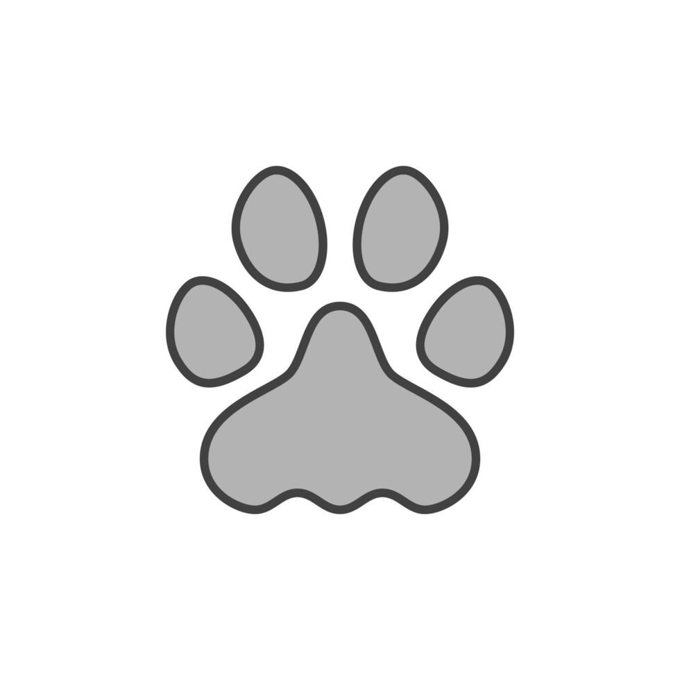 gato o perro huella vector concepto gris icono o signo