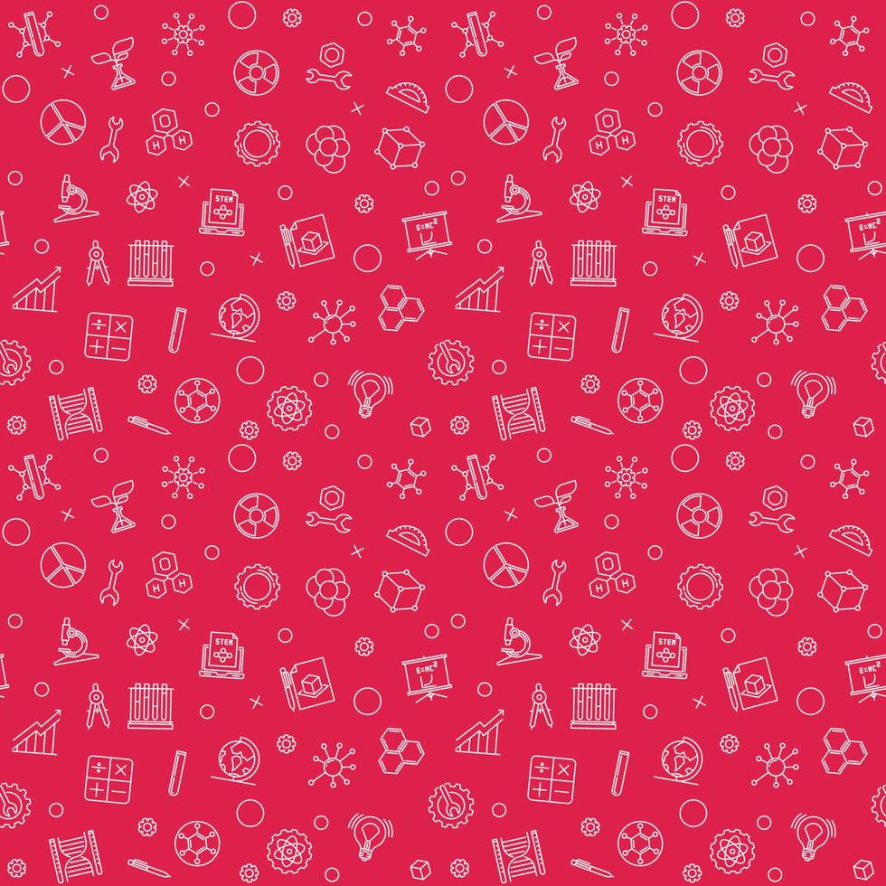 STEM minimal seamless background - vector concept pattern