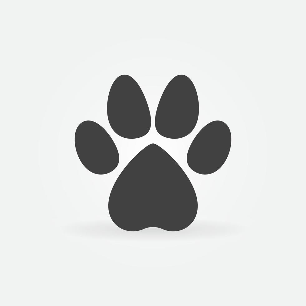 Paw Foot Print vector concept minimal solid icon