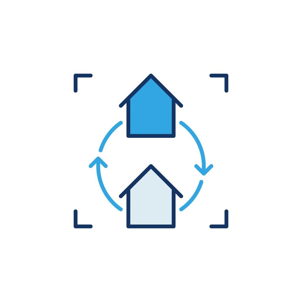 House Exchange vector Real Estate concept colored icon