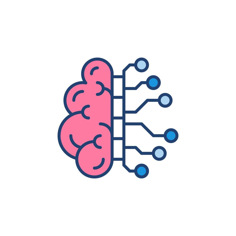 Cyber AI Brain vector concept colored modern icon