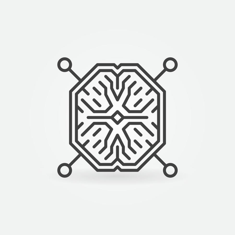 Artificial Intelligence Brain vector line concept icon or logo