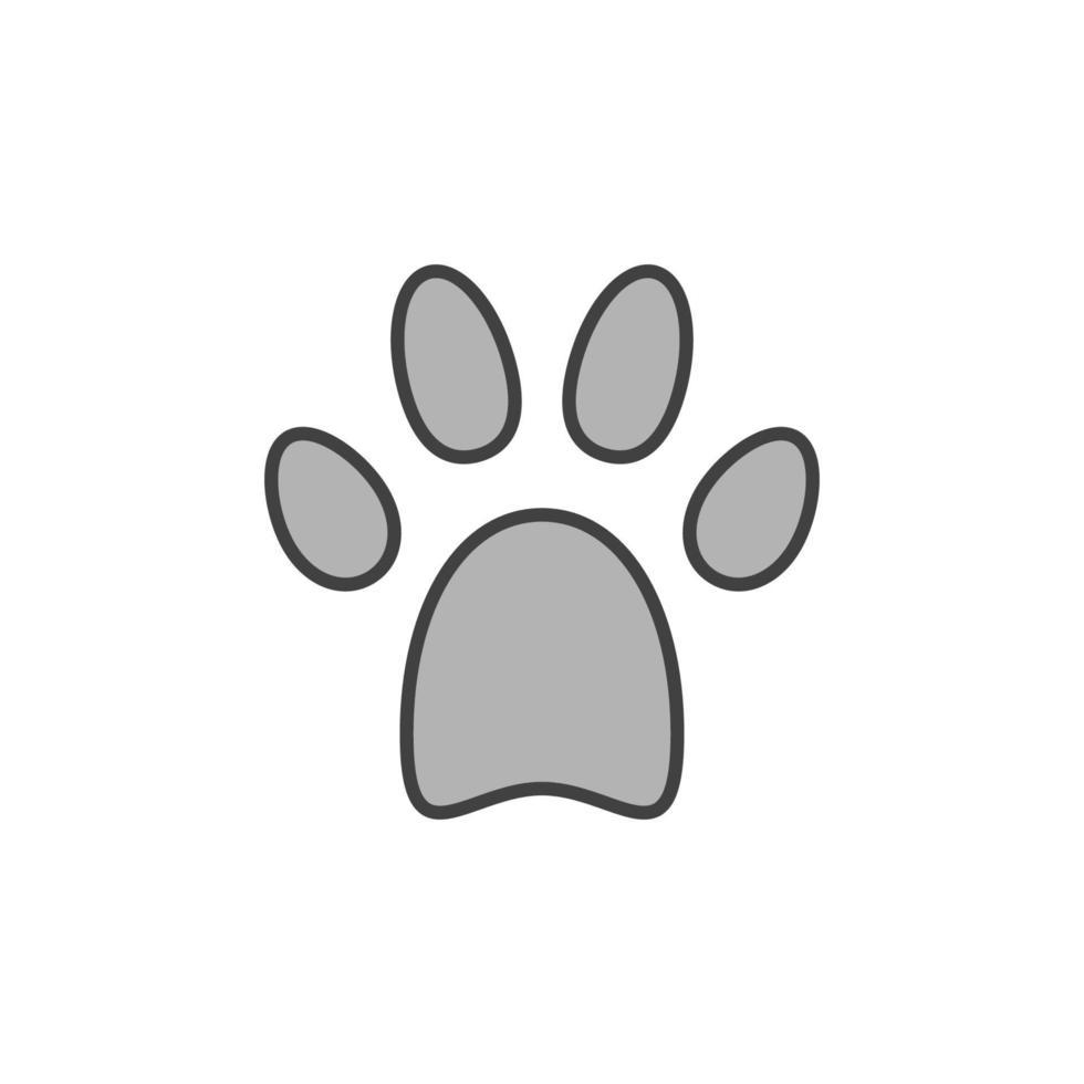 concepto de vector de impresión de pata de perro o gato icono o signo moderno