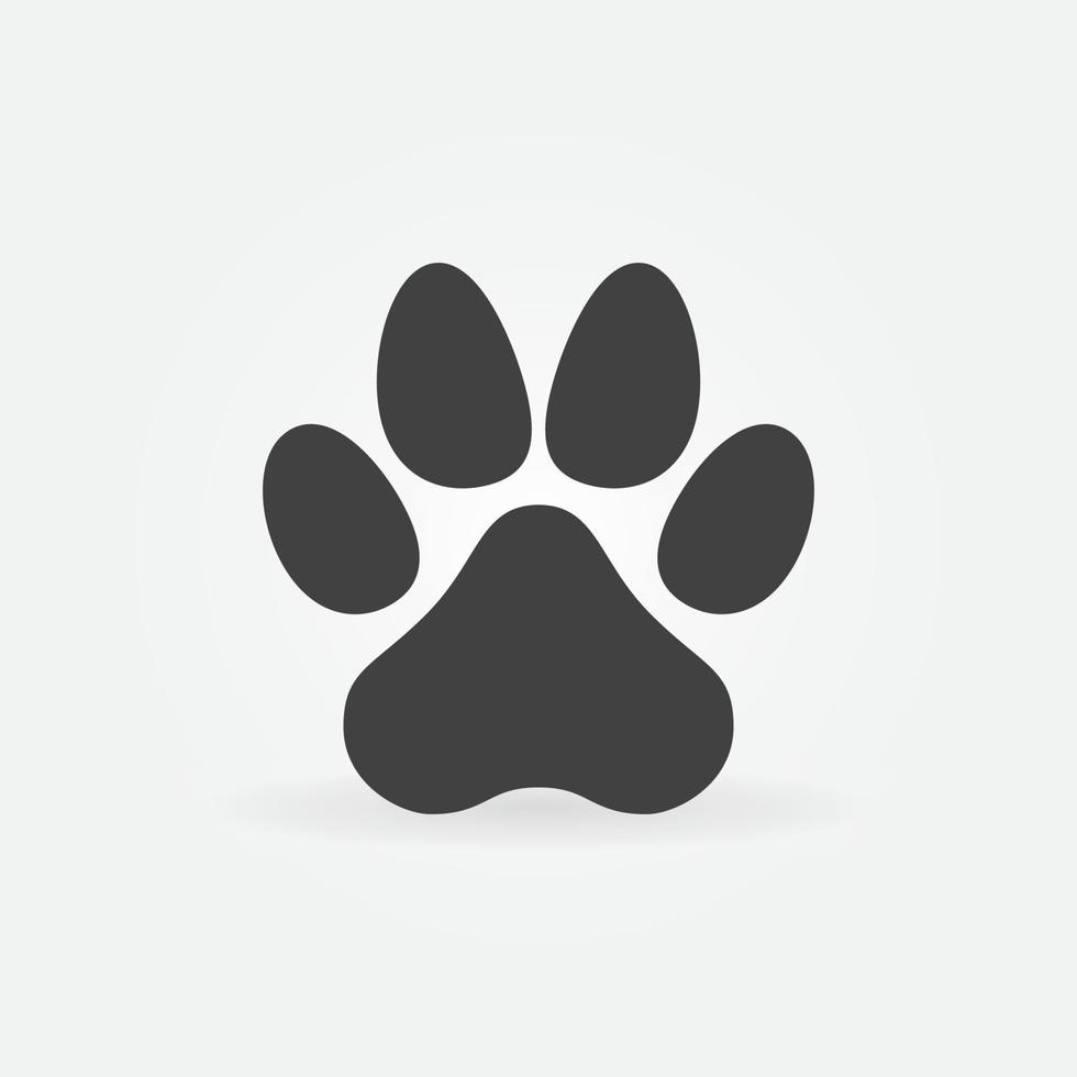 Foot Paw Mark or Print vector concept simple icon or sign