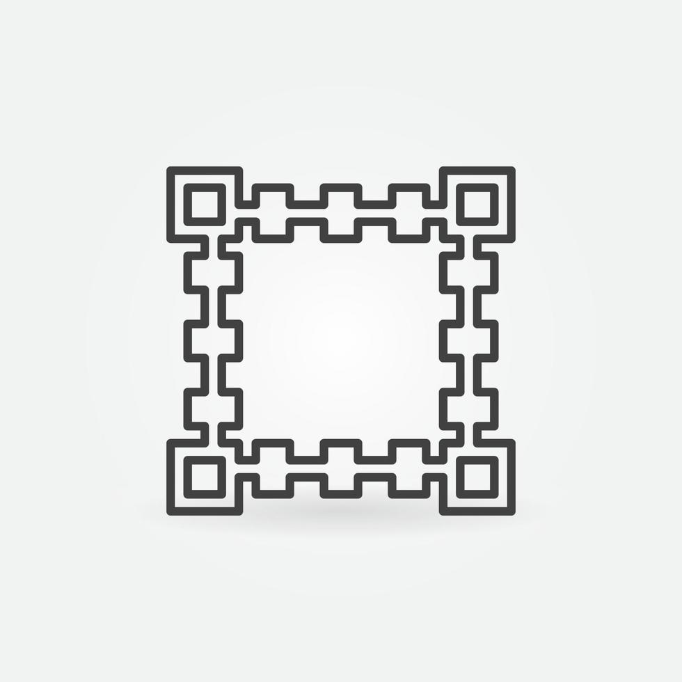 Blockchain Technology vector thin line concept icon