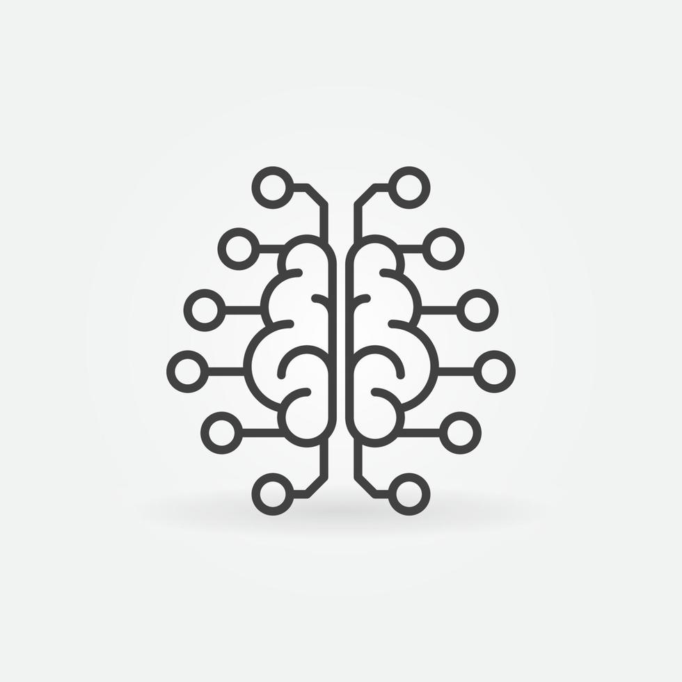 Neuron Connections in Human Brain line icon - vector symbol