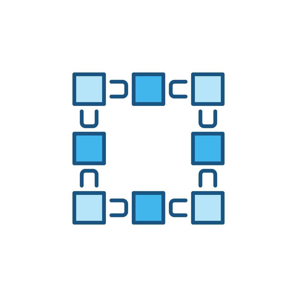 Block and Chain vector Block-chain concept colored icon