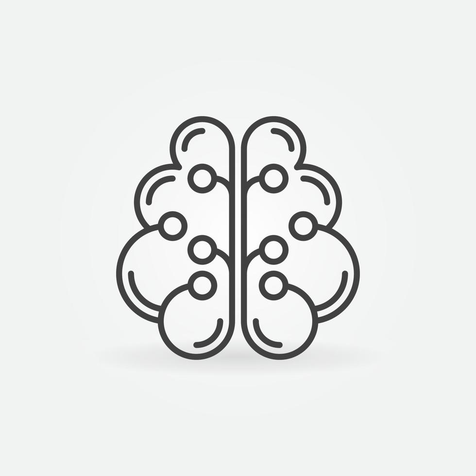 Neural Networks in Human Brain vector concept outline icon