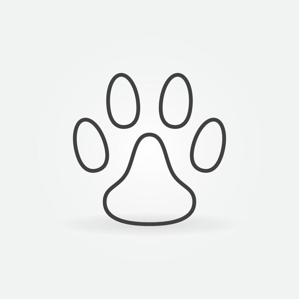 Dog or Cat Paw vector Footprint concept linear icon