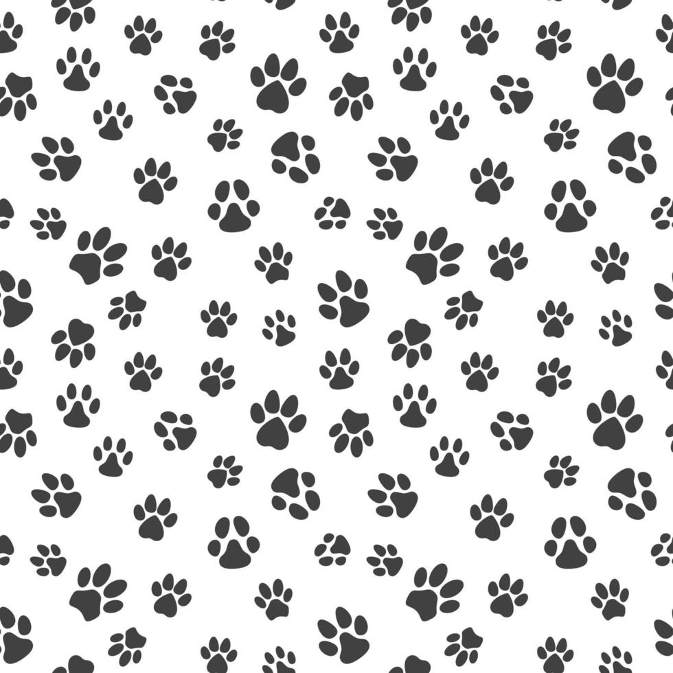 Puppy or Dog Foot Prints vector Seamless Pattern