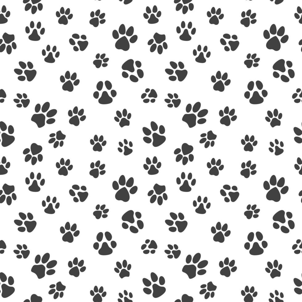 Puppy or Dog Foot Prints vector Seamless Pattern