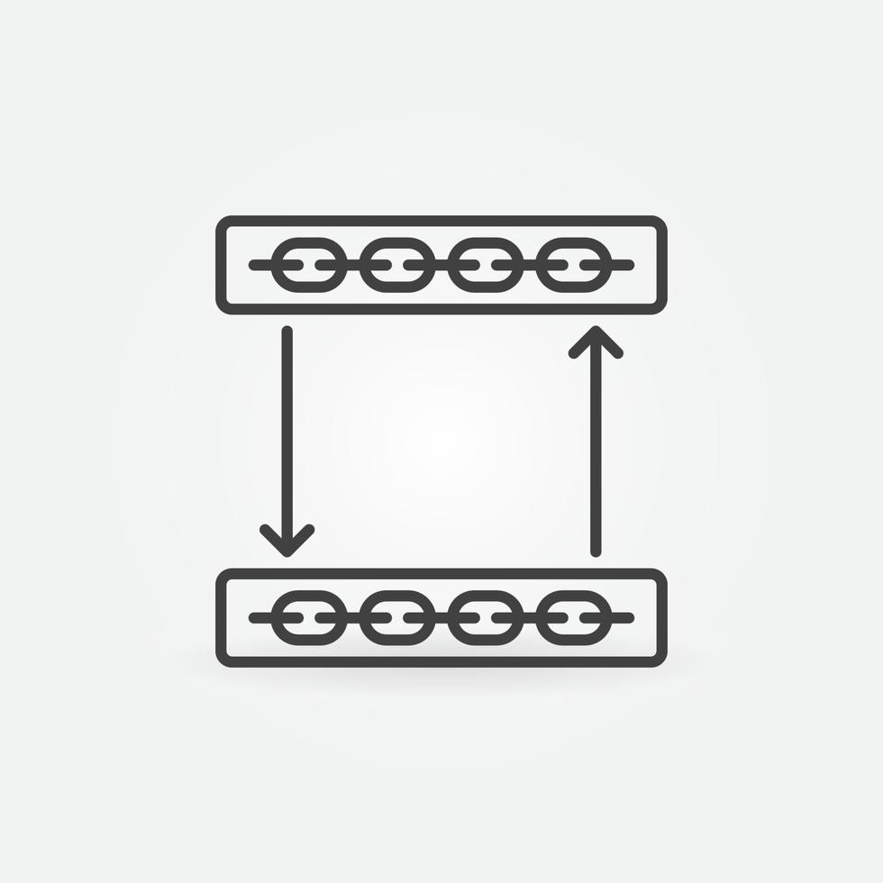 Blockchain with Arrows vector concept linear icon