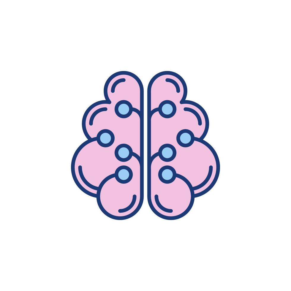 Neural Networks in Human Brain vector concept colored icon