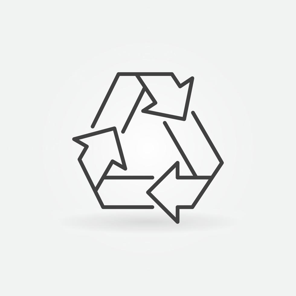 Recycle or Recycling linear vector concept icon