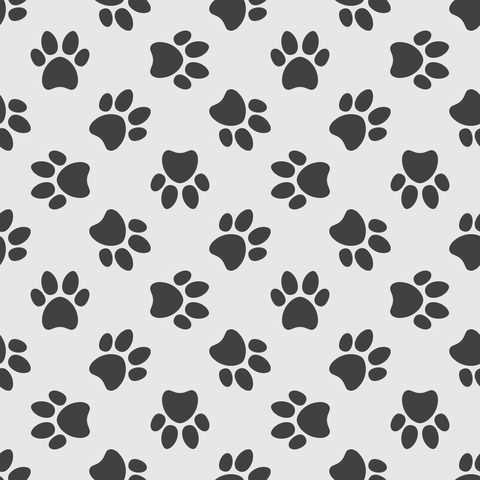 Vector Modern Seamless Pattern with Pet Paw Prints