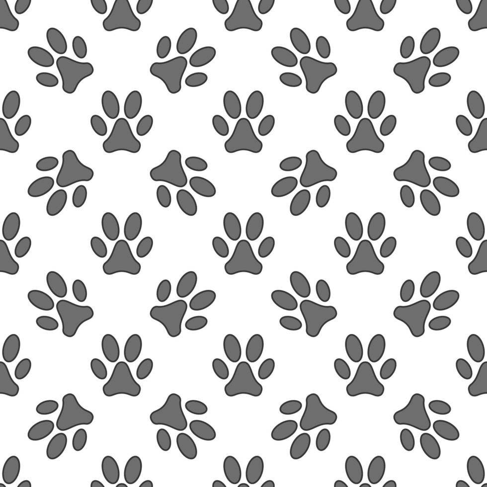 Vector Pet Paw Prints Seamless minimal cute Pattern