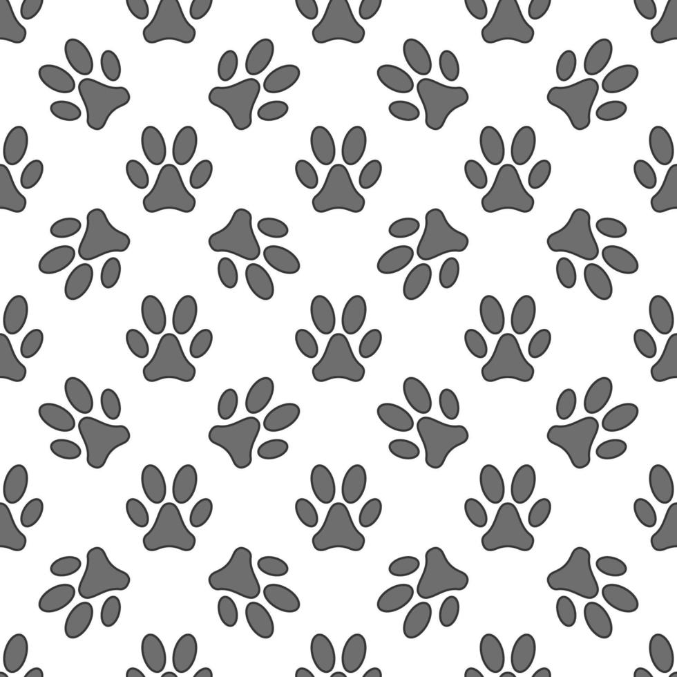 Vector Pet Paw Prints Seamless minimal cute Pattern