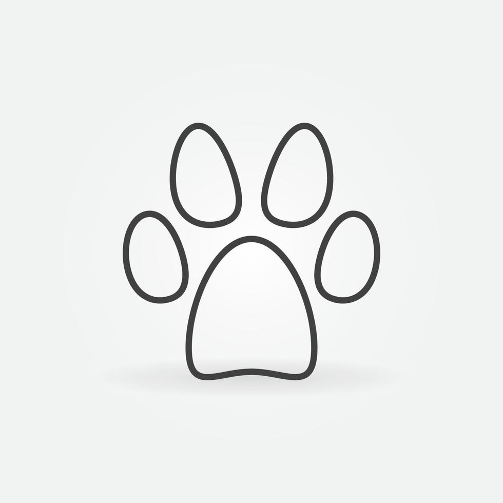 Vector Dog Foot Print linear icon. Animal Paw Mark concept symbol