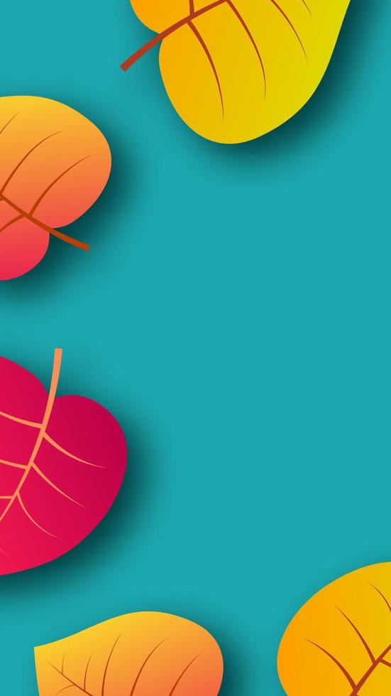 Autumn background with maple yellow leaves and place for text. Stories banner design for fall season banner or poster. Vector illustration
