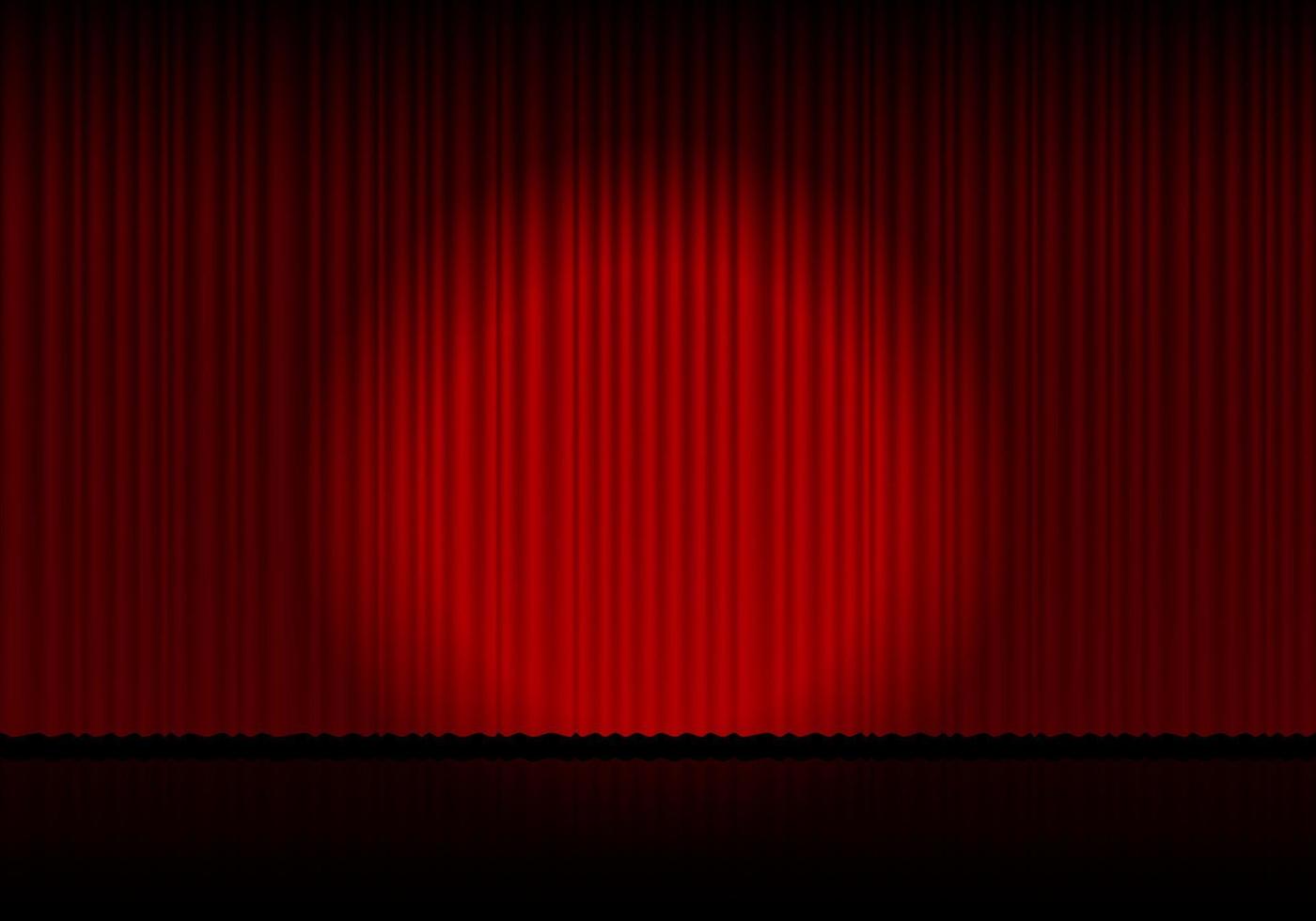 Red curtain opera, cinema or theater stage drapes vector