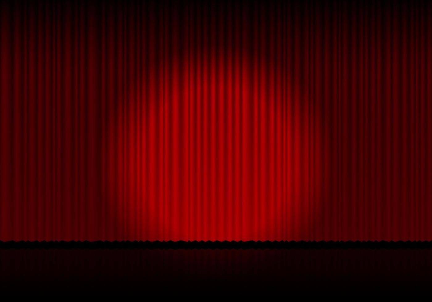 Red curtain opera, cinema or theater stage drapes vector