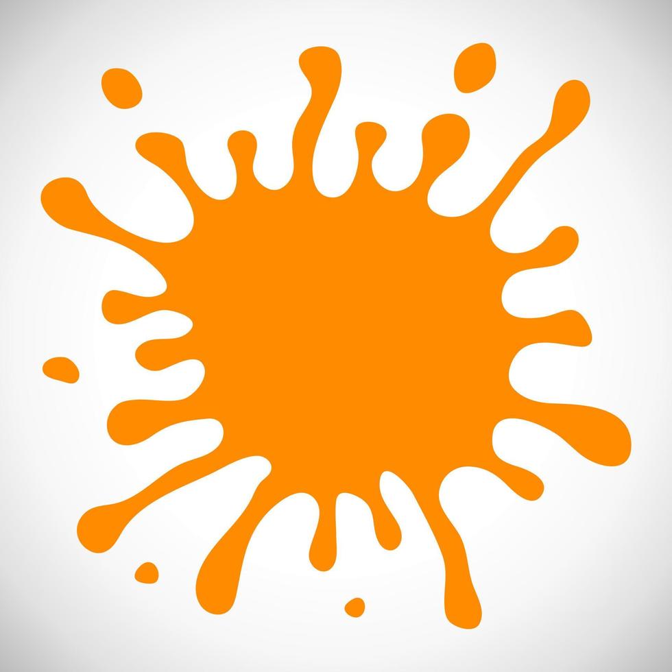 Orange Hand Drawn Paint Splash vector