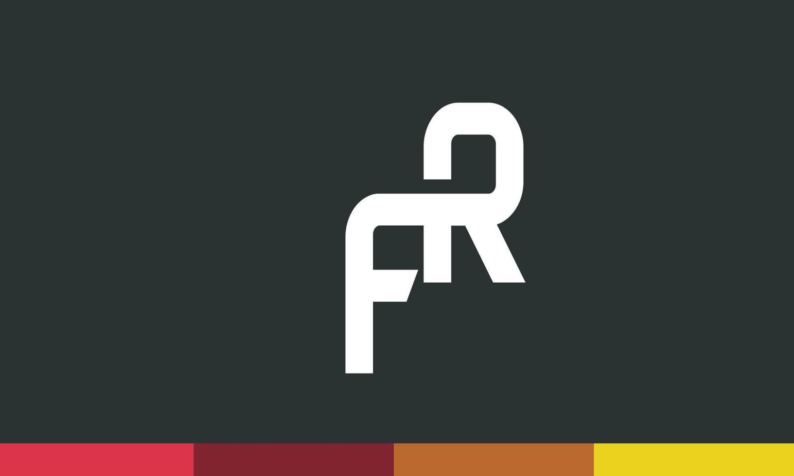 alfabeto letras iniciales monograma logo fr, rf, f y r vector