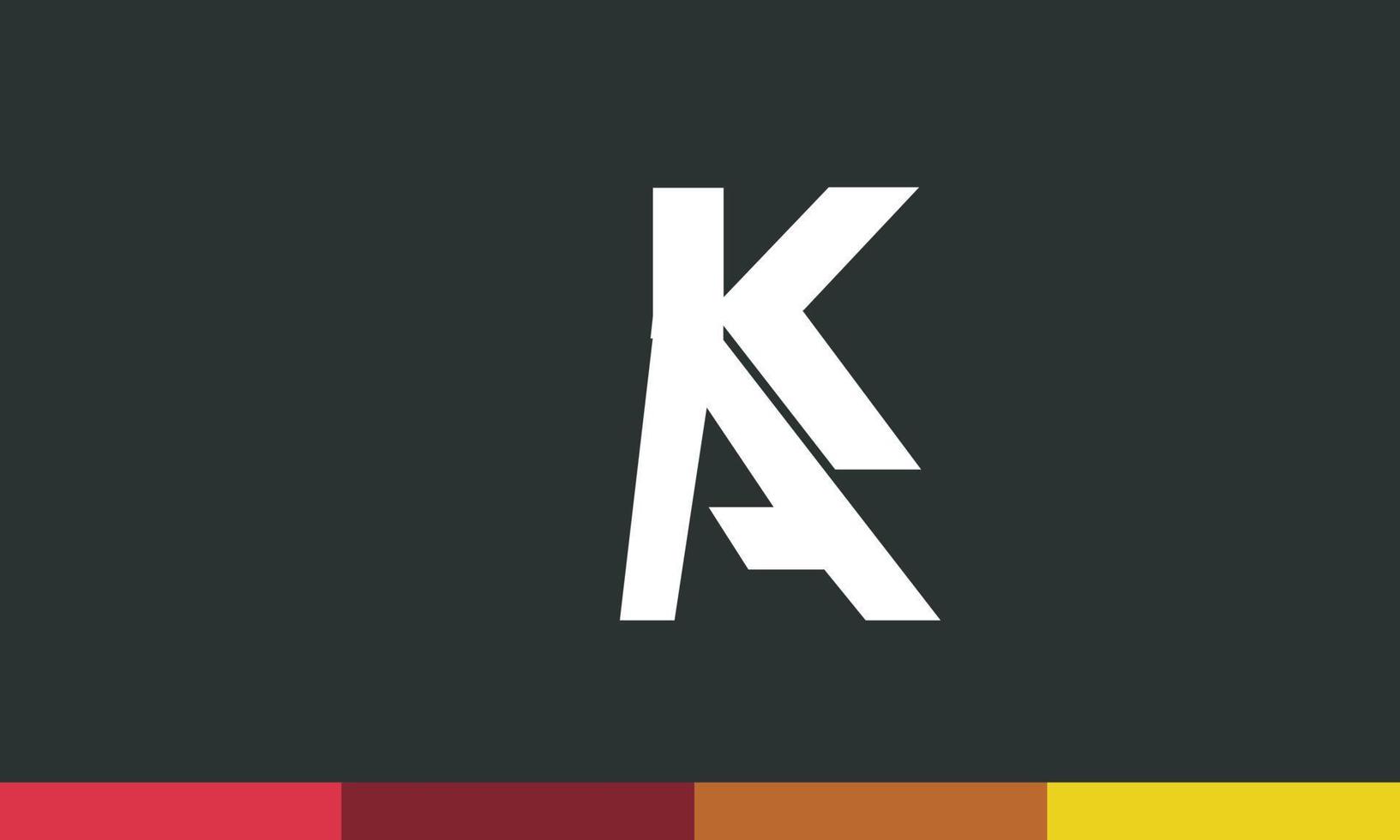 letras del alfabeto iniciales monograma logo ak, ka, a y k vector