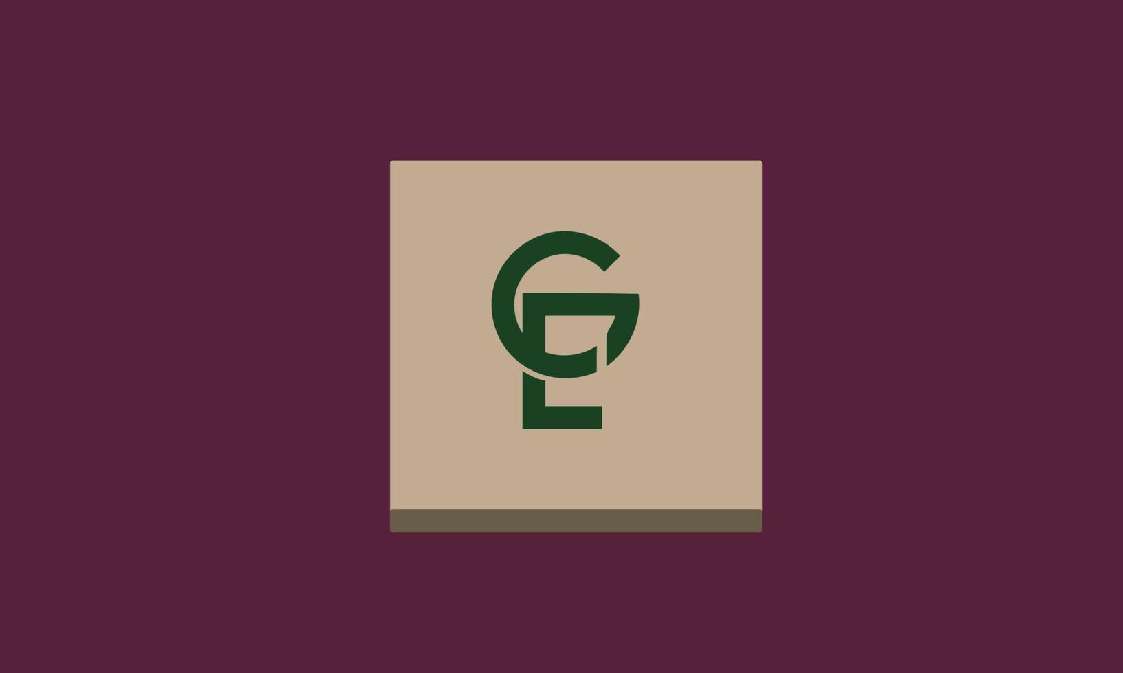 Alphabet letters Initials Monogram logo GE, EG, G and E vector