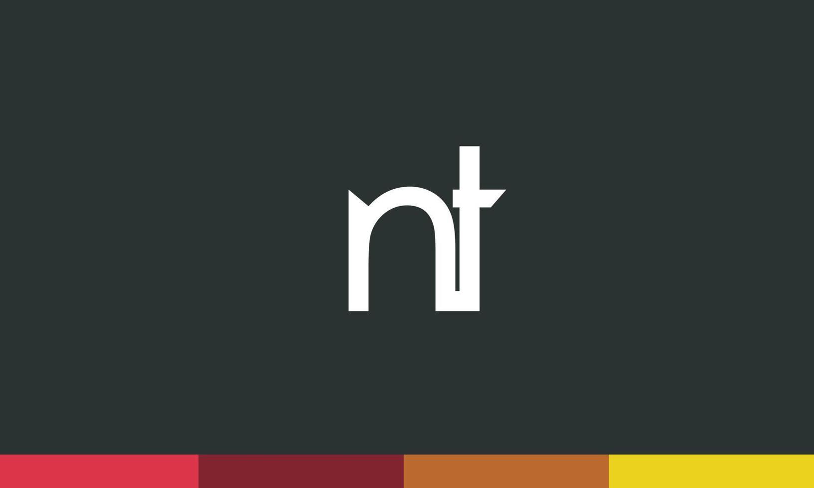 Alphabet letters Initials Monogram logo NT, TN, N and T vector
