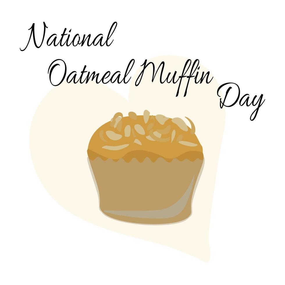 National Oatmeal Muffin Day, idea for poster, banner, flyer, postcard