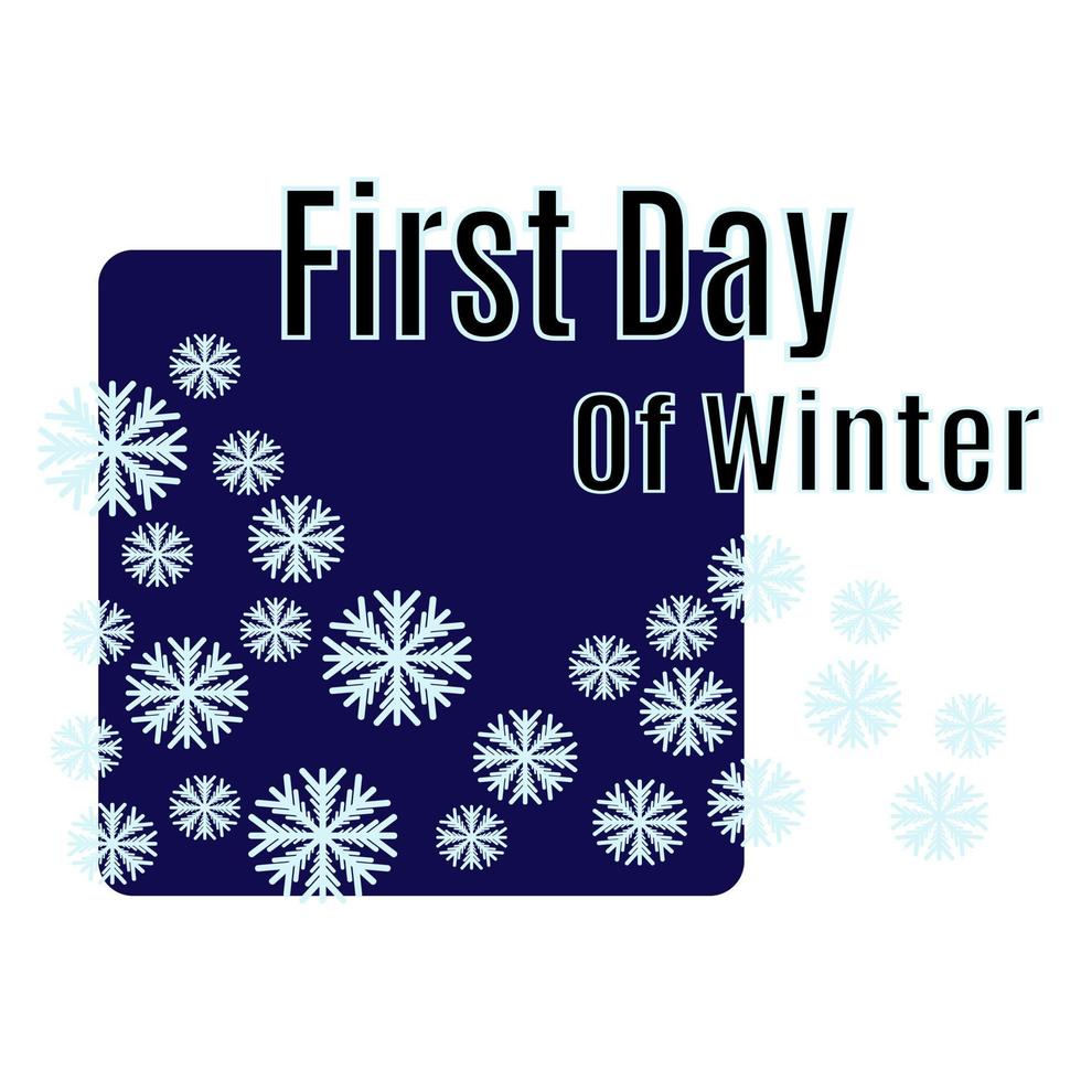 First Day Of Winter, Idea for poster, banner, flyer or postcard vector