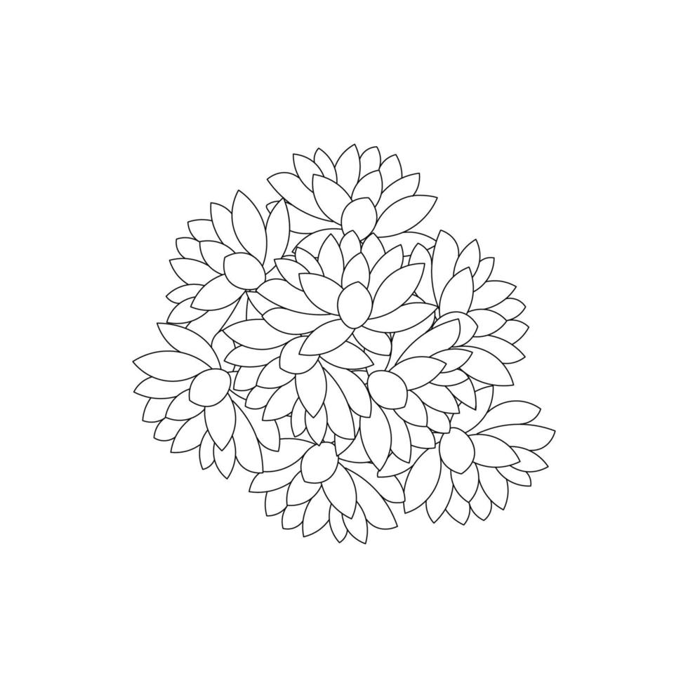 lotus flower coloring page of simplicity artistic drawn with blossom flower on isolated background vector