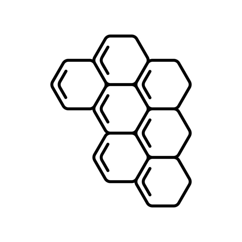 Hexagon pattern for honeycomb icon in black outline style vector