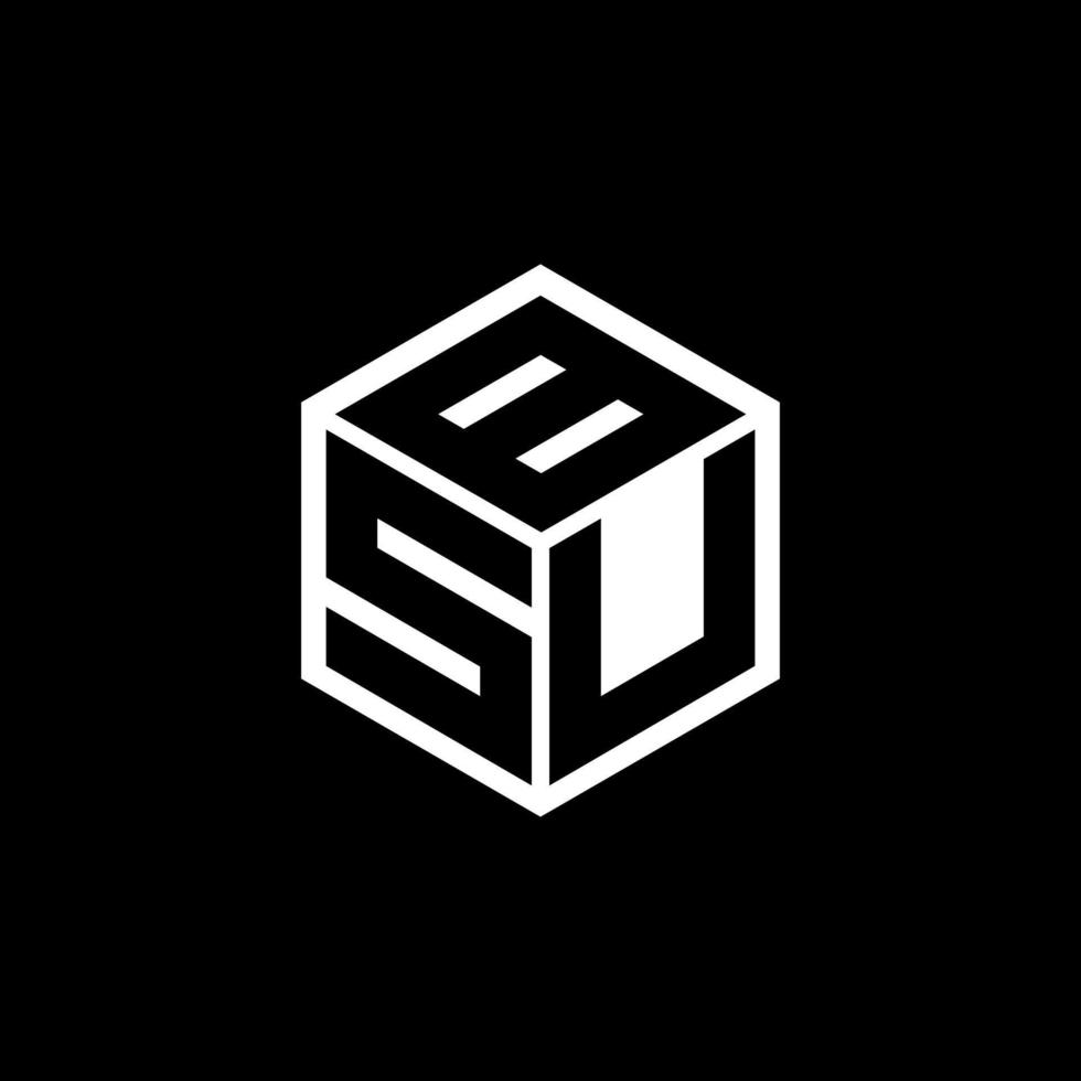SUB letter logo design with black background in illustrator. Vector logo, calligraphy designs for logo, Poster, Invitation, etc.
