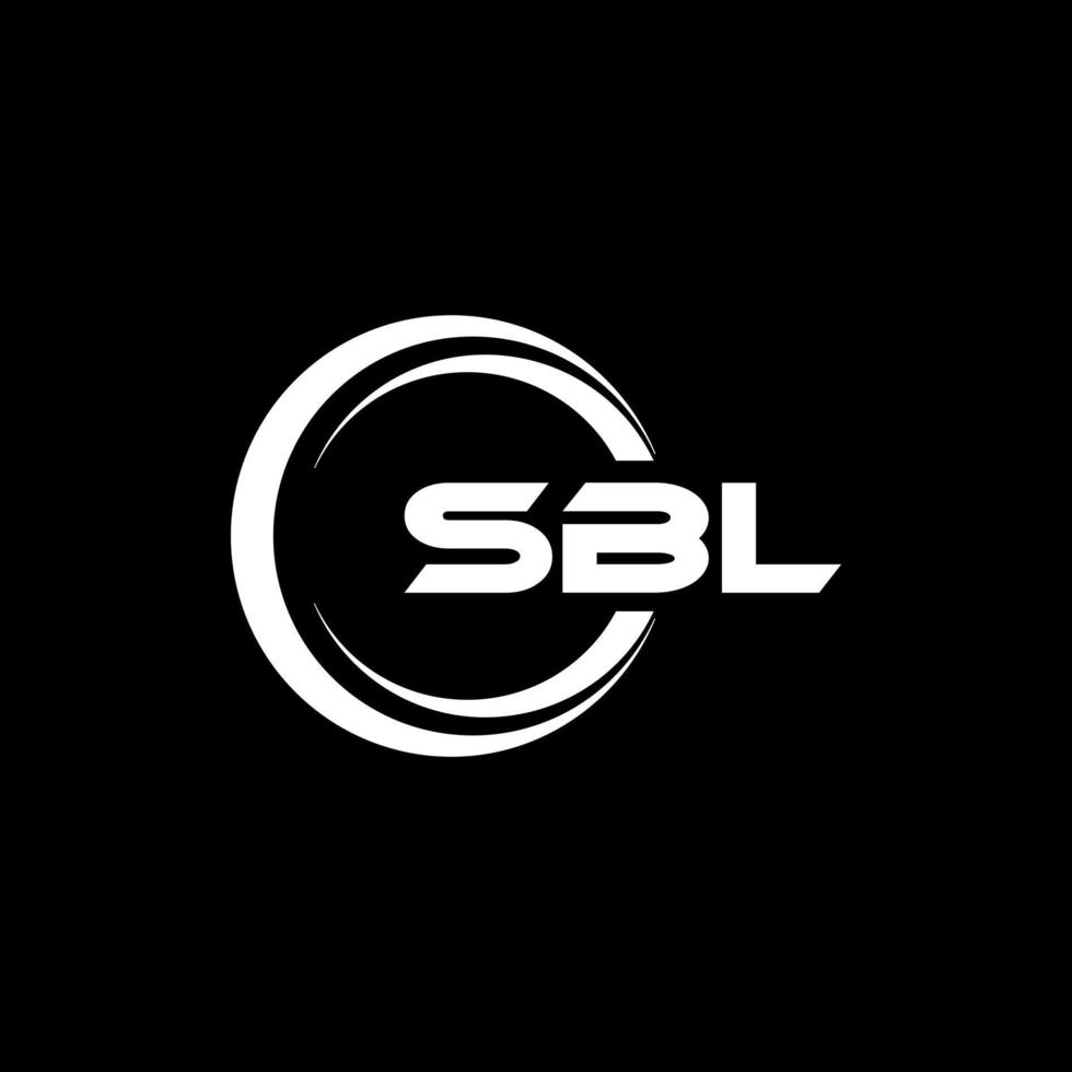 diseño de logotipo de letra sbl con fondo negro en illustrator. logotipo vectorial, diseños de caligrafía para logotipo, afiche, invitación, etc. vector