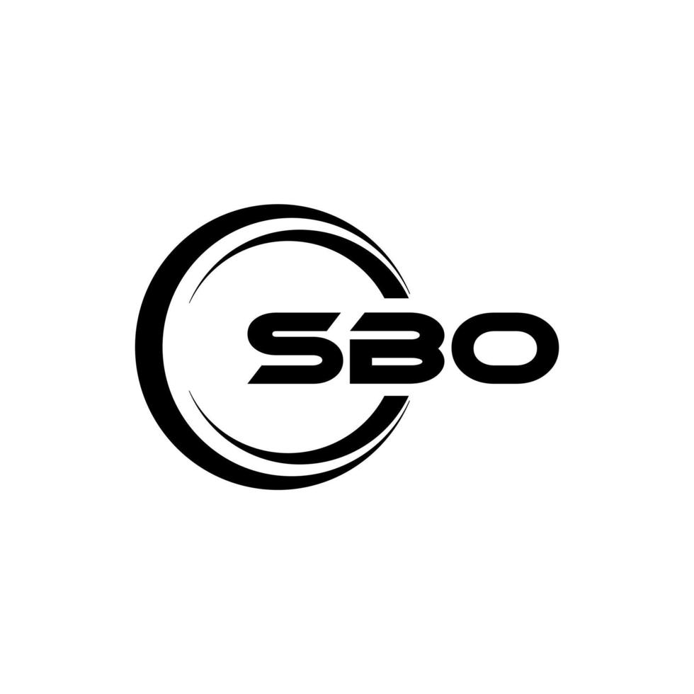 diseño de logotipo de letra sbo con fondo blanco en illustrator. logotipo vectorial, diseños de caligrafía para logotipo, afiche, invitación, etc. vector