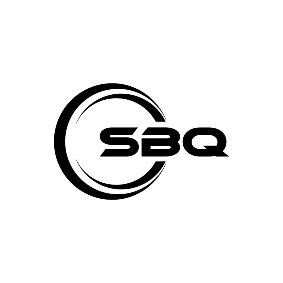 SBQ letter logo design with white background in illustrator. Vector logo, calligraphy designs for logo, Poster, Invitation, etc.