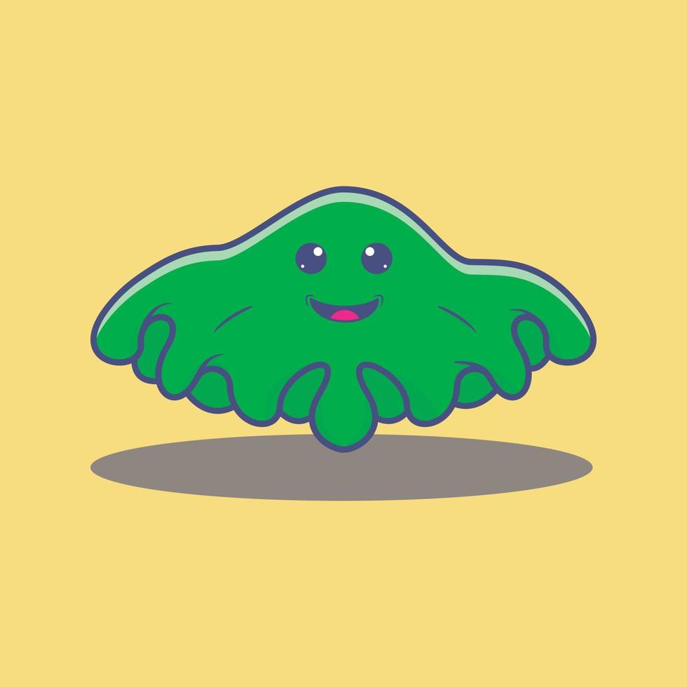 cartoon slime. cartoon slime with smiley emoticon. vector illustration design