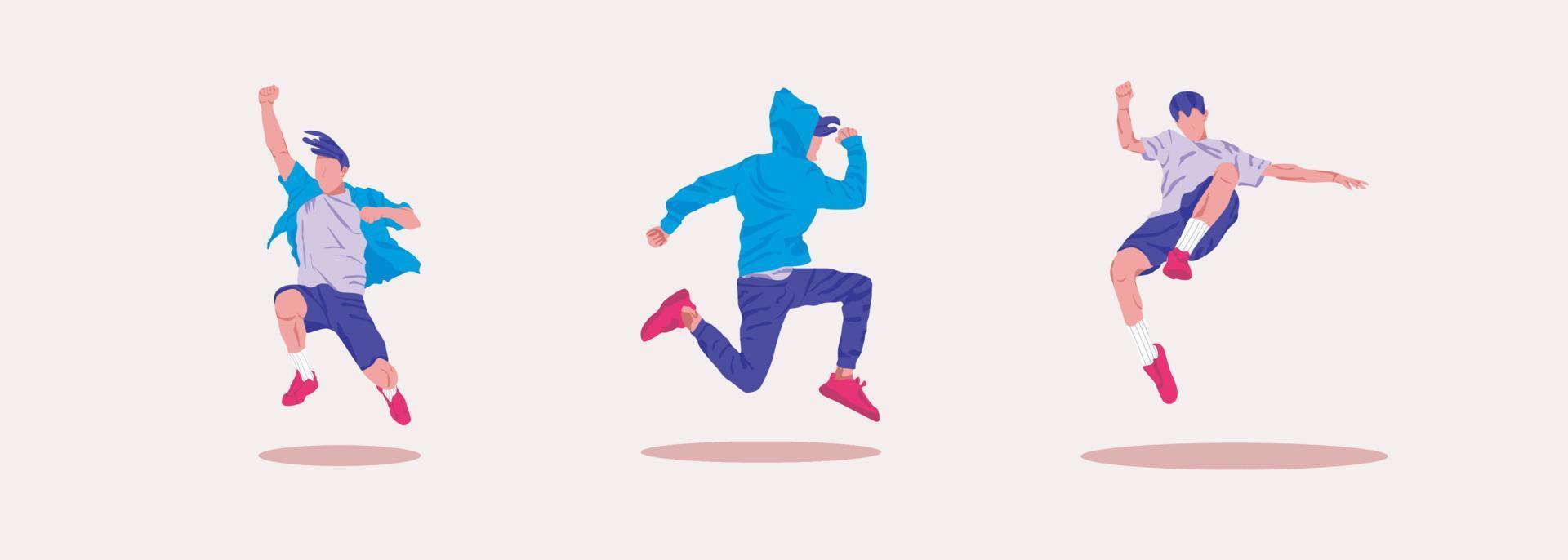 jumping person illustration design vector
