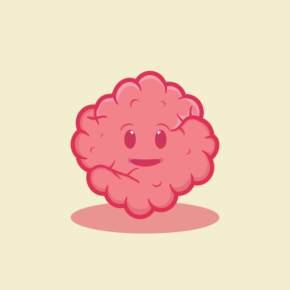 vector graphic illustration of a smiling and healthy brain. Great for children's books and more.