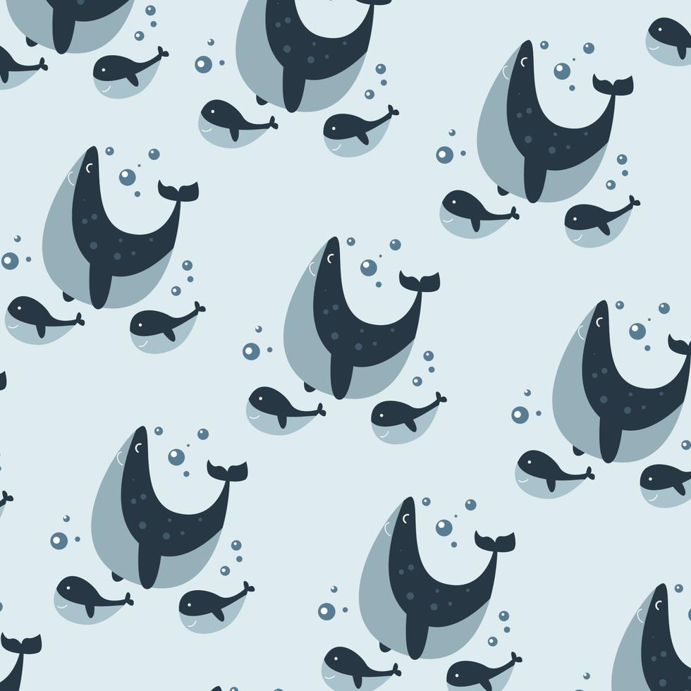 Seamless pattern with cute dolphins perfect for wrapping paper vector