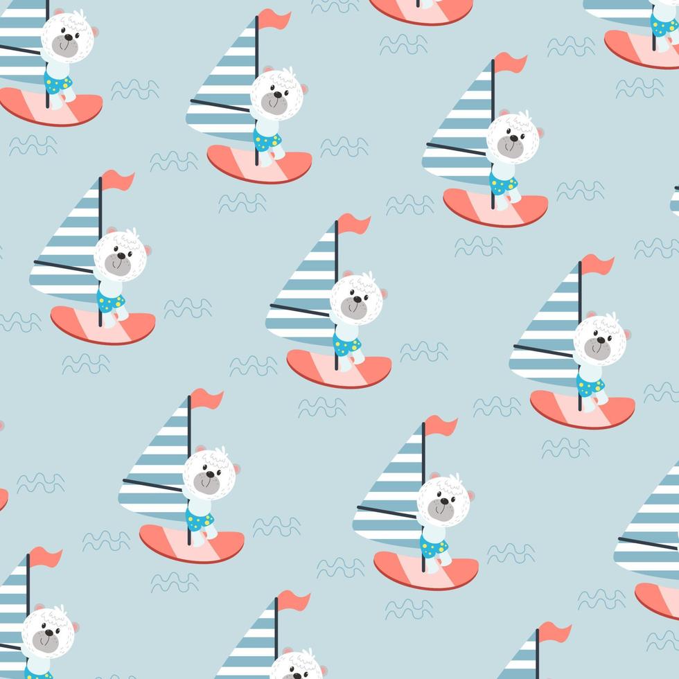 Seamless pattern with cute bear cubs perfect for wrapping paper vector